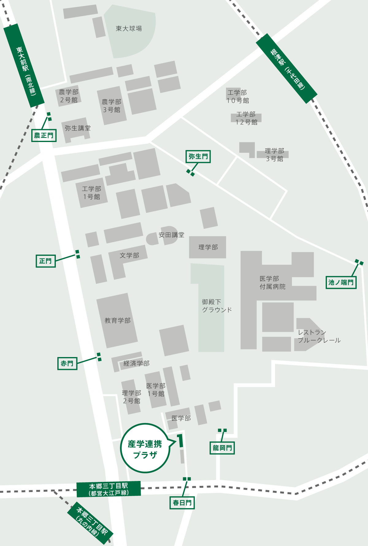 地図:本郷キャンパス 全体地図
